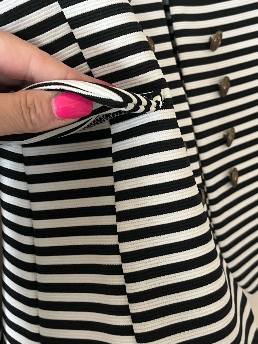 Altar’d State Black & White Striped cotton/Rayon mix Vintage Jacket Size Medium - Picture 11 of 14